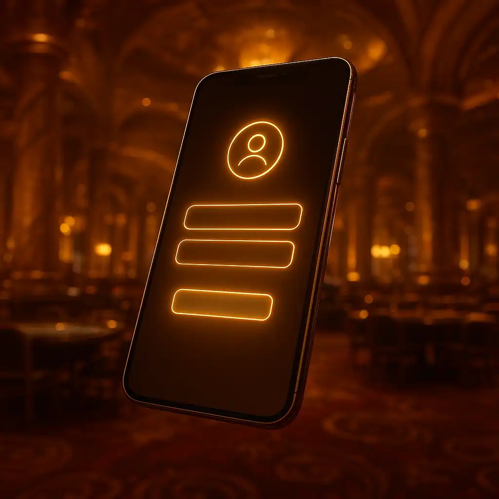 Panel logowania Wintino Casino na tle złotej Bursztynowej Komnaty